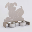 Porta ciotole per cani Arti e Mestieri in metallo color beige