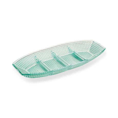 Antipastiera Convivium Emò Italia in vetro verde 14x28 cm
