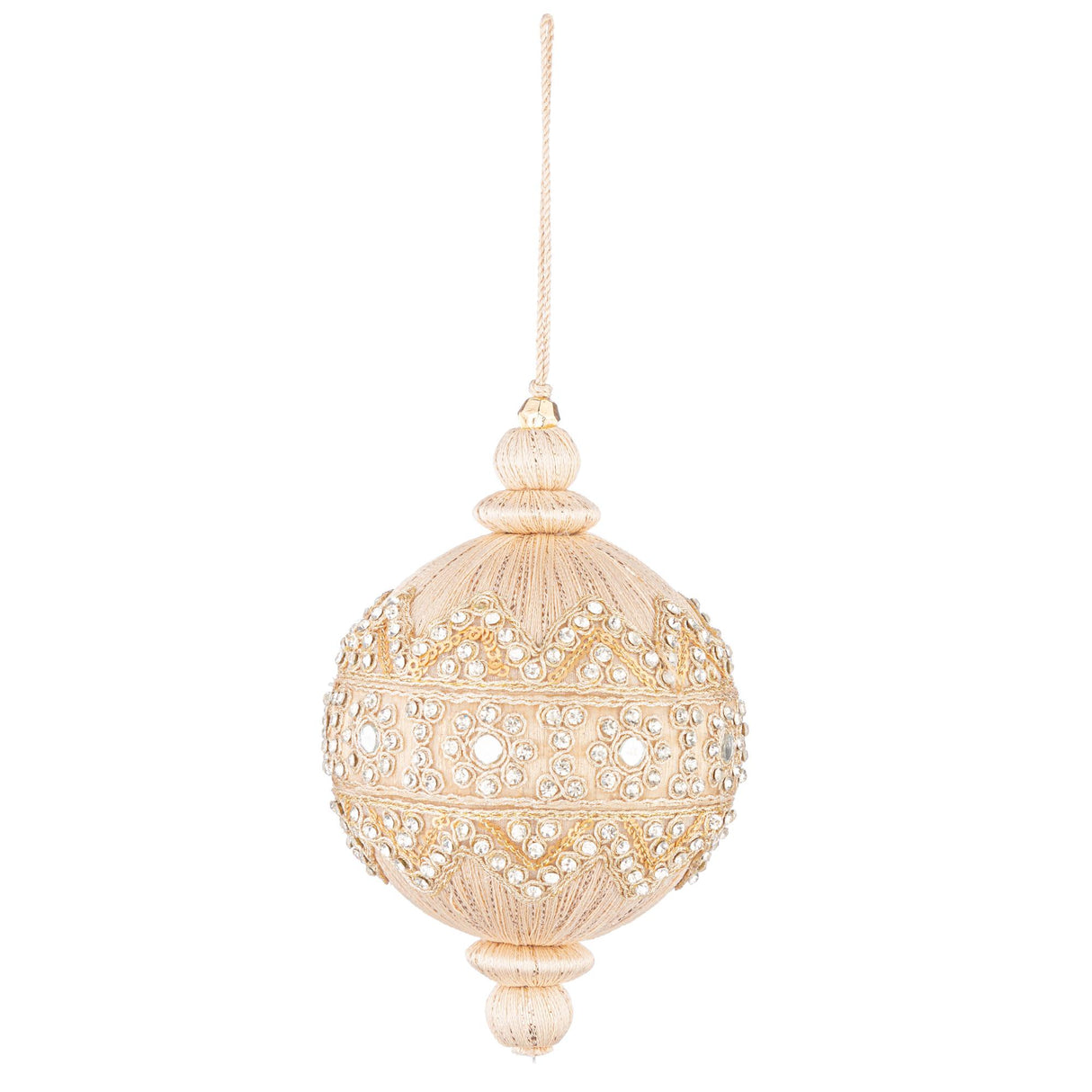 Pallina di Natale Bizzotto in vetro beige diametro 10 cm