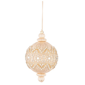 Pallina di Natale Bizzotto in vetro beige diametro 10 cm