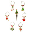 Set 6 segnabicchieri con tappo Noel Lamart in metallo oro natalizio