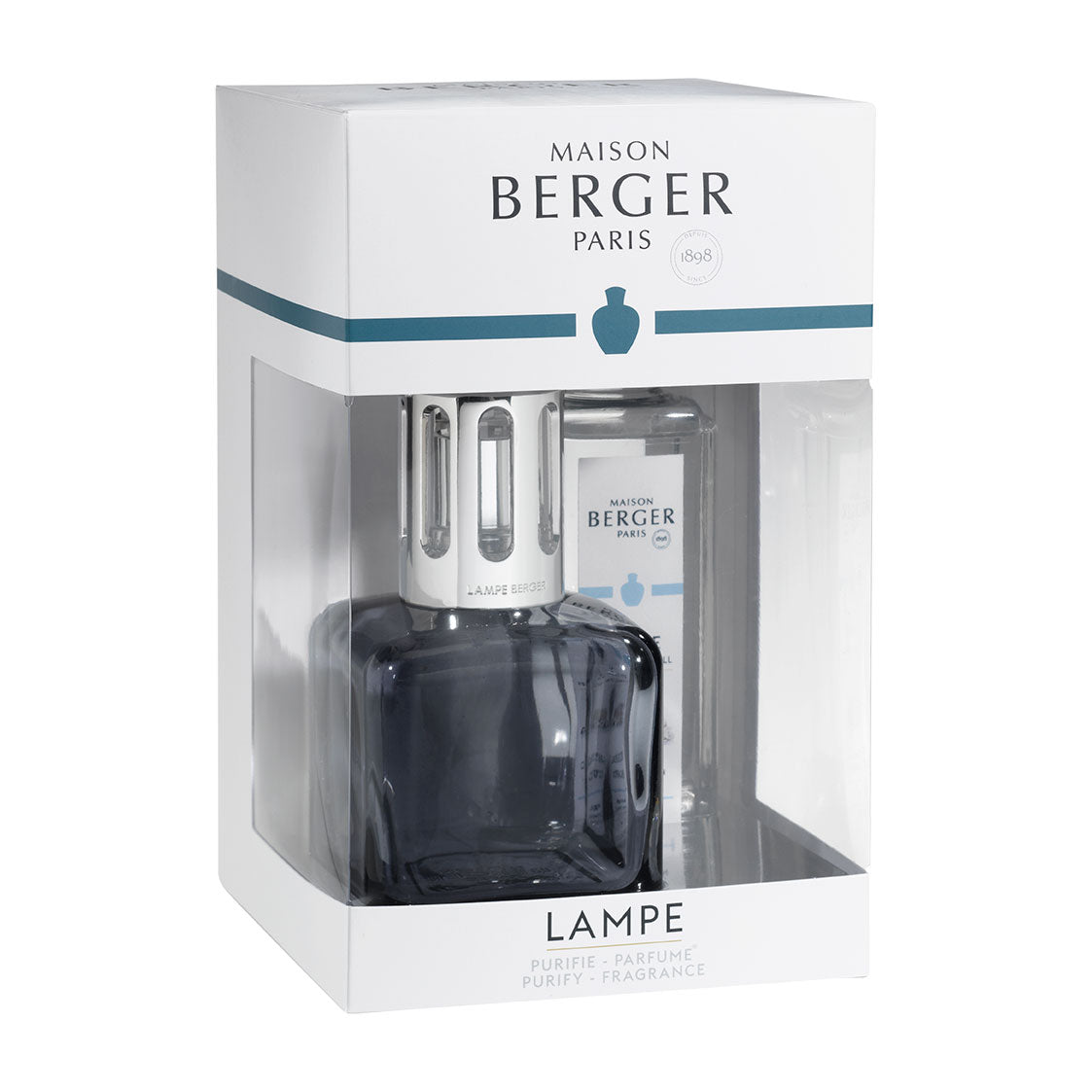 LAMPE BERGER Gray Glacon Catalytic Lamp with 250ml White Tea Puretea Bottle