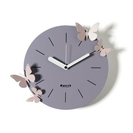 Orologio Battito d'Ali Arti & Mestieri in ferro color glicine 30x30 cm