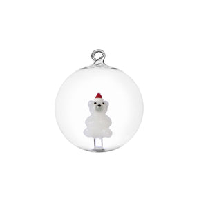 Pallina di Natale Ichendorf con orso in vetro borosilicato 8 cm