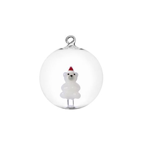 Pallina di Natale Ichendorf con orso in vetro borosilicato 8 cm