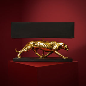 Lampada da tavolo Pantera Baghiro Werns in poliresina oro e nero 60x38 cm