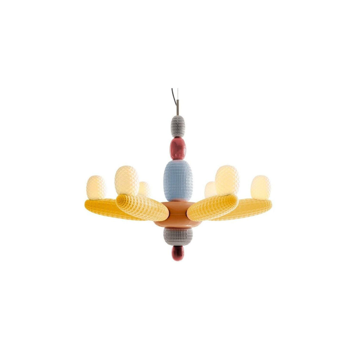 Lampada a sospensione Soft Blown Lladrò in porcellana traslucida 80x96 cm