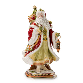 Statuina Babbo Natale Fitz and Floyd in porcellana dipinta a mano 50 cm