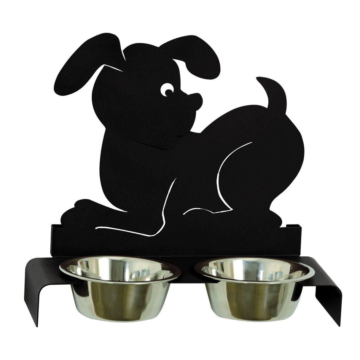 Porta ciotole per cani Arti & Mestieri in metallo nero dal design moderno