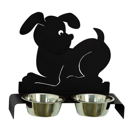 Porta ciotole per cani Arti & Mestieri in metallo nero dal design moderno