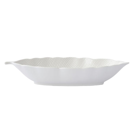 Insalatiera Foglia Leaves Easy Life in porcellana bianca 36x16 cm