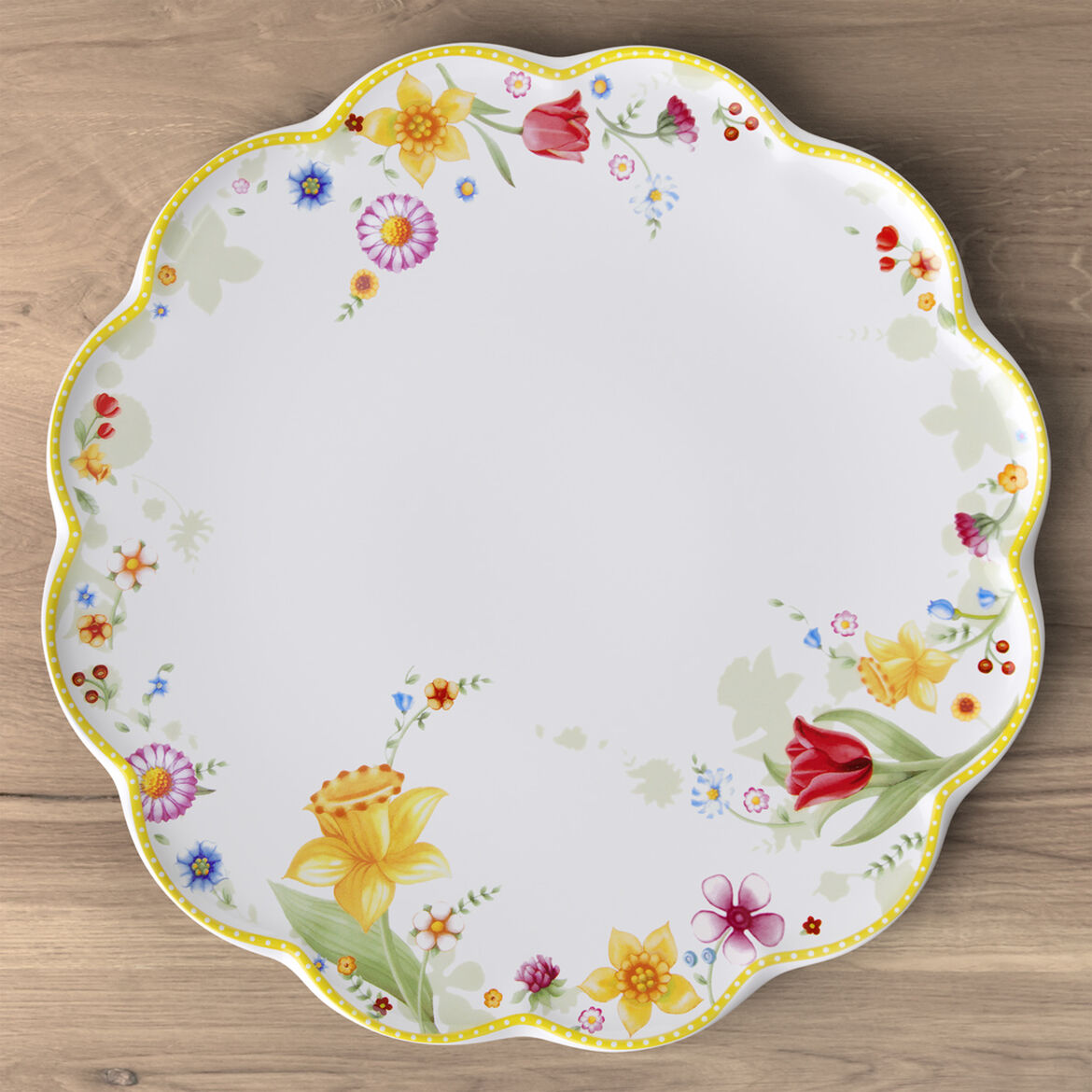 Piatto torta Spring Awakening Villeroy & Boch porcellana decoro floreale 33cm