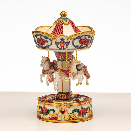 Carosello di Natale Noel by Lamart in resina bianco e oro 22 cm
