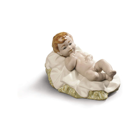 Statuina Gesù Bambino NAO in porcellana decorata a mano 6x10 cm