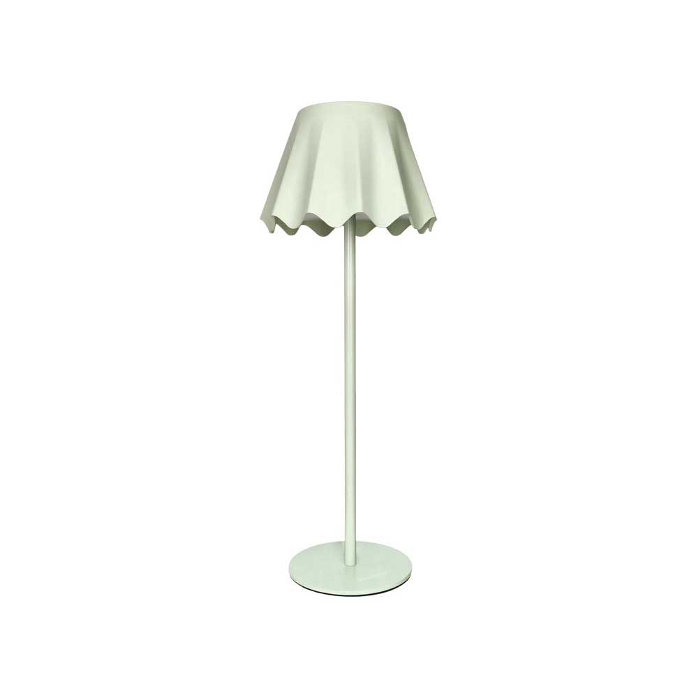 Lampada da tavolo Ondina Brandani in metallo verde salvia 36 cm led touch