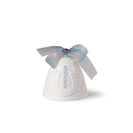 Campana di Natale Lladrò in porcellana decorata edizione 2025 9x8 cm