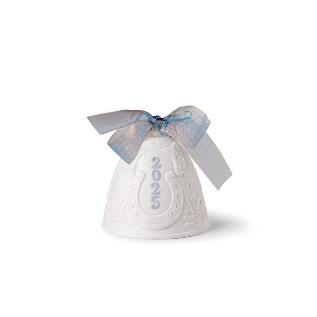 Campana di Natale Lladrò in porcellana decorata edizione 2025 9x8 cm