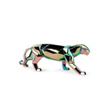 Scultura Pantera Lladrò in porcellana con finitura iridescente 19x50 cm