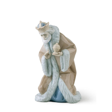 Statuina Re Melchiorre Lladrò in porcellana decorata 24x16 cm