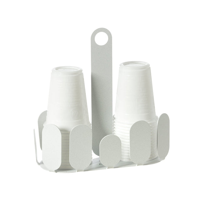 Portabicchieri Park Arti & Mestieri in ferro bianco marmo 20x8,7 cm