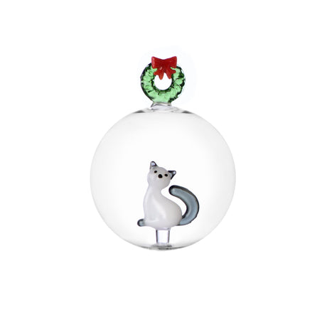 Pallina Natale Tabby Cat Ichendorf vetro borosilicato 11 cm