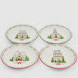 Set 4 piatti dessert EDG in porcellana con decoro natalizio 15 cm