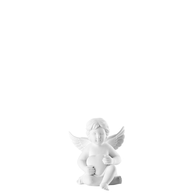 Statuina Angelo con Cuore Rosenthal in porcellana bianca opaca 6,5 cm