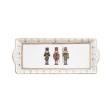 Vassoio rettangolare Nutcracker Easy Life in porcellana decorata 35x15 cm