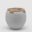 Vaso con Corde EDG in ceramica bianca con dettagli intrecciati 24x26 cm