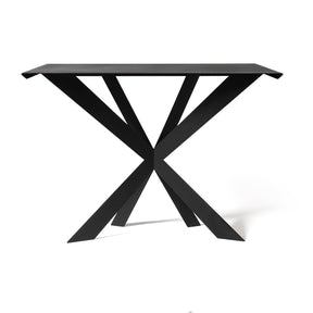 Consolle Zeus Arti & Mestieri in ferro nero design geometrico 110x35 cm