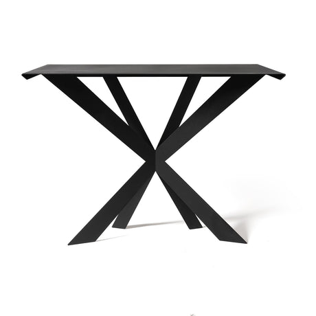Consolle Zeus Arti & Mestieri in ferro nero design geometrico 110x35 cm