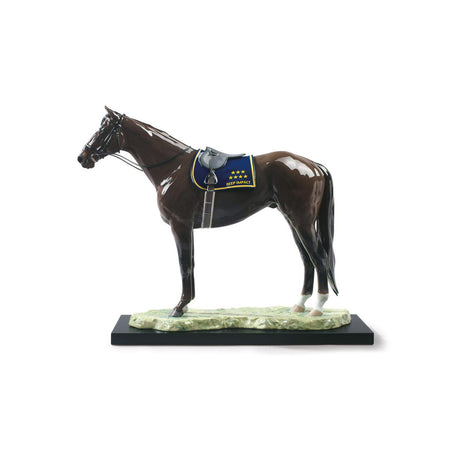 Scultura cavallo Deep Impact Lladrò in porcellana lucida 46x57 cm