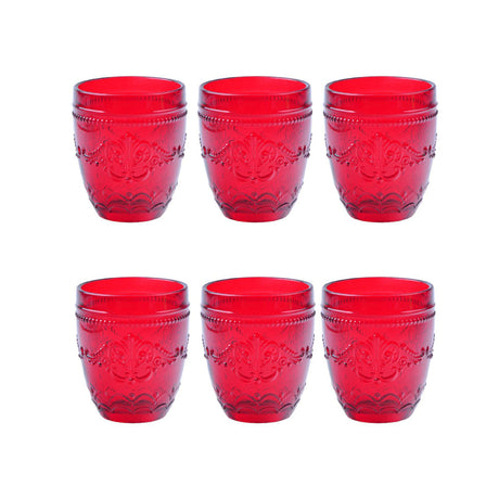 Set 6 bicchieri Rouge Brandani in vetro natalizi altezza 10 cm