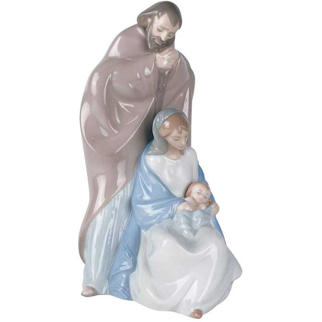 Statuina Sacra Famiglia NAO in porcellana decorata 26x21 cm