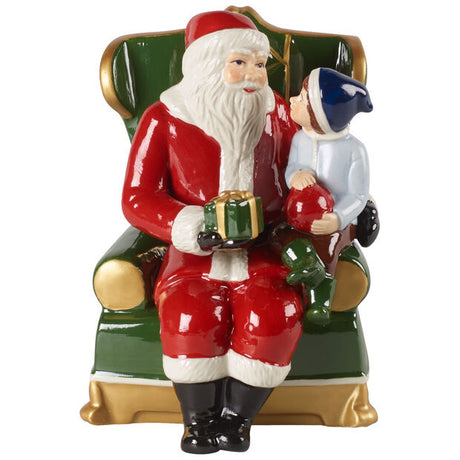Statuina Babbo Natale in poltrona Villeroy & Boch in porcellana 10x15 cm
