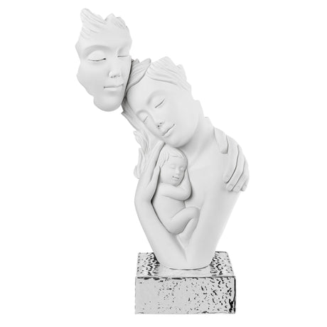 Scultura Maternità Bongelli Preziosi in marmorino con base argento 39 cm