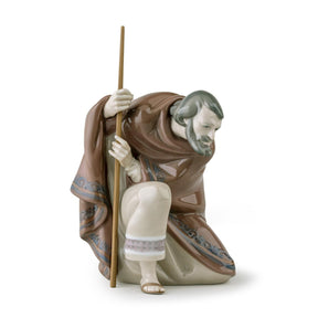 Statuina San Giuseppe Lladrò in porcellana lucida colori pastello 22x14 cm