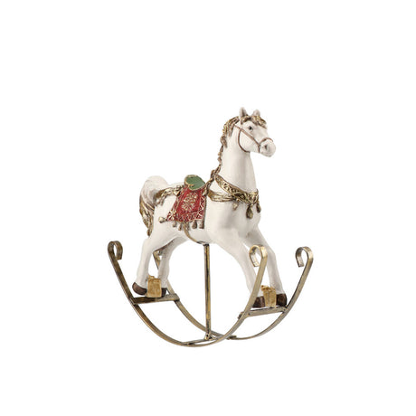 Cavallo a dondolo Timstor in resina e metallo stile vintage 23 cm