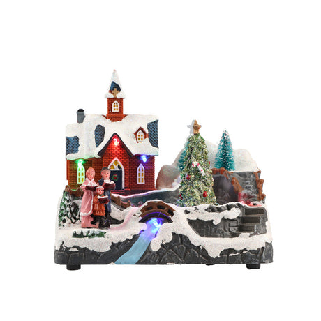 Villaggio di Natale Timstor in resina con luci LED 19x12,6x14 cm