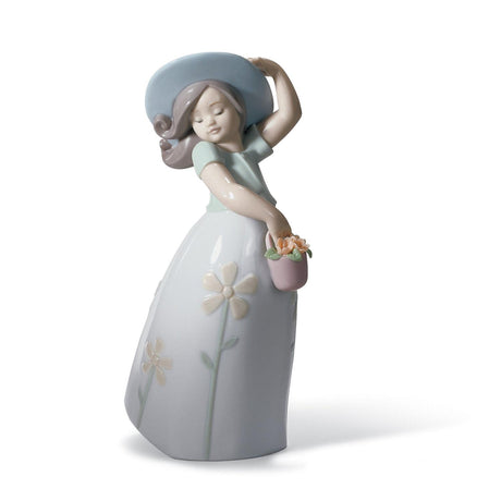 Statuina Bimba con Margherita Lladrò in porcellana lucida 18x10 cm