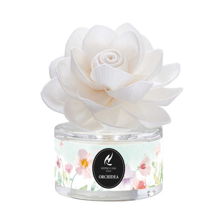 Diffusore a bastoncini Hypno Casa con fiore decorativo fragranza Orchidea