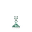 Candeliere Convivium Emò Italia in vetro verde decorato 10 cm