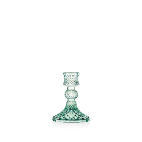 Candeliere Convivium Emò Italia in vetro verde decorato 10 cm