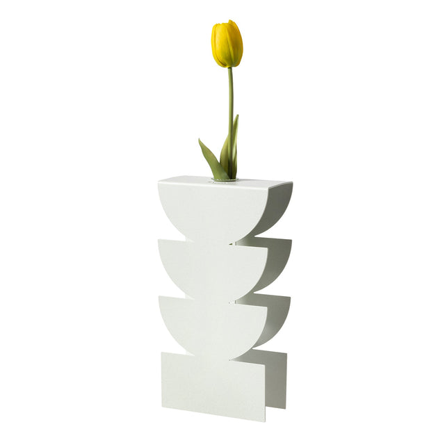 Vaso portafiore Memphis Arti & Mestieri in ferro bianco marmo e vetro