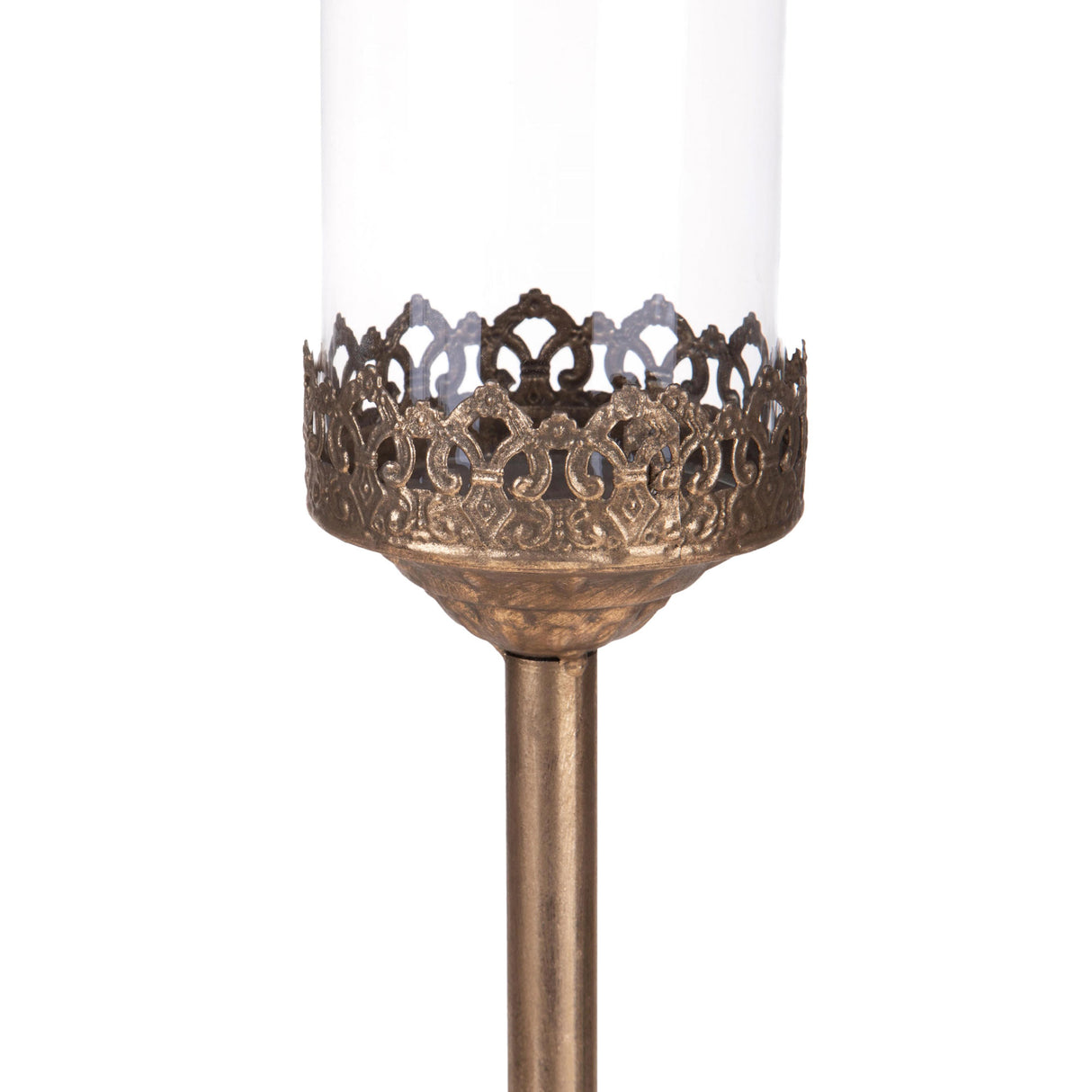 BIANCHI DINO Candeliere Candelabro Singolo Liberty 42cm Champagne Metallo
