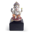 Statuetta Bal Ganesha Lladrò in porcellana decorata 18x9 cm
