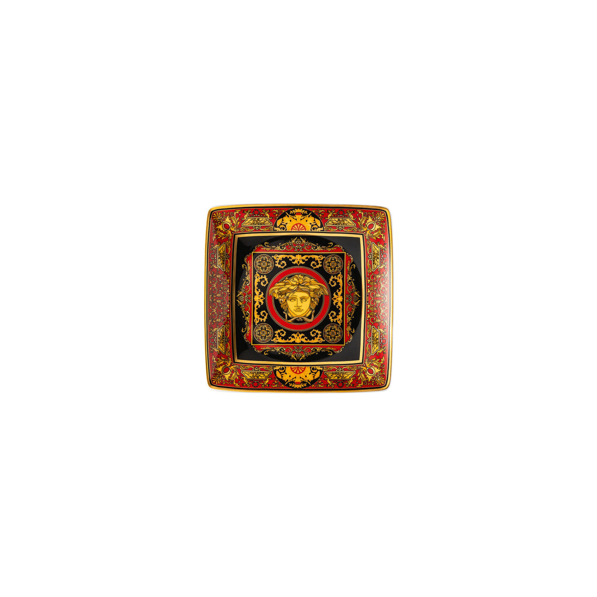 VERSACE Medusa Rosso Ciotola Coppetta Quadrata 12cm Porcellana