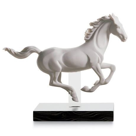 Statuina Cavallo al Galoppo Lladrò in porcellana decorata 17x24 cm