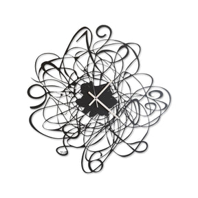 Orologio da parete Doodle Arti & Mestieri in metallo nero a linee sinuose