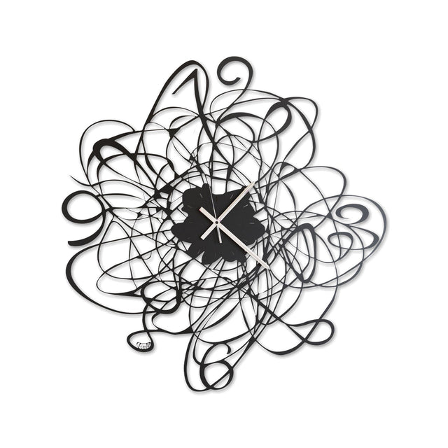 Orologio da parete Doodle Arti & Mestieri in metallo nero a linee sinuose